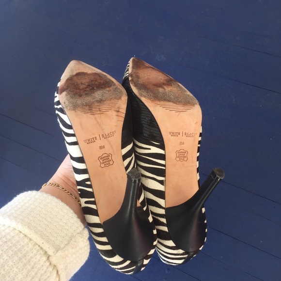 WHBM zebra print statement heels. - Picture 7 of 8
